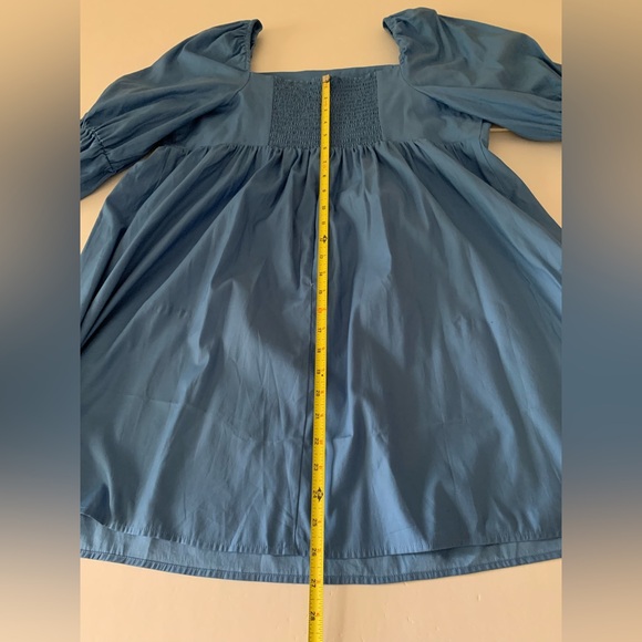 Reformation Michaela Organic Cotton Poplin Square Neck Smocked Mini Dress 14 - Picture 12 of 12